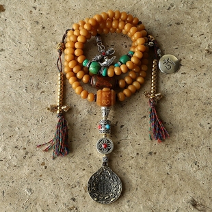原创风化菩提子根佛珠，手串108颗男士西藏藏式玛瑙，手链念珠女项链