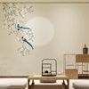 中式古典花鸟壁纸意境轻奢电视背景墙纸壁布卧室书房茶室餐厅壁画