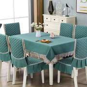 餐椅垫套装家用椅子套罩子连体，餐桌布椅套椅垫茶几，布盖布(布盖布)圆桌布艺