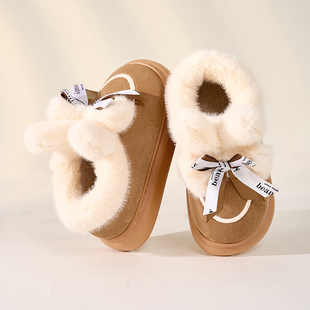 雪地靴2023冬季女士加绒加厚包跟棉拖鞋保暖月子鞋厚底短筒靴