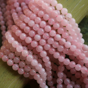 天然马达加斯加冰种粉晶圆珠 粉水晶散珠串珠饰品diy手串链项配件