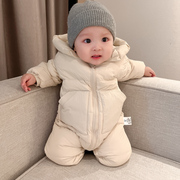 蓓莱乐婴儿冬装宝宝，连体衣服新年羽绒服拜年新生儿，过年外出外套装