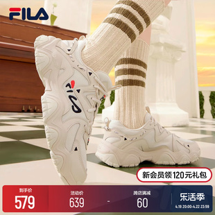 FILA 斐乐猫爪鞋4女鞋情侣老爹鞋黑色鞋子复古运动休闲鞋男鞋