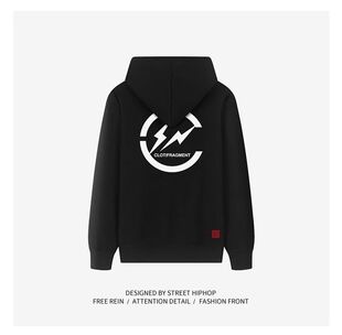 CLOT x fragment design COLLABORATIVE LOGO 连帽加绒卫衣情侣款