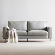 北欧皮艺沙发小户型双人三人位简约现代客厅意式极简直排皮质沙发
