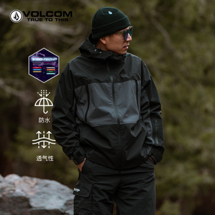 VOLCOM钻石户外撞色登山服硬壳冲锋衣款式连帽防水防风夹克外套