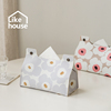 ins芬兰花朵皮革纸巾盒客厅抽纸盒家用餐桌茶几创意纸抽餐巾纸盒