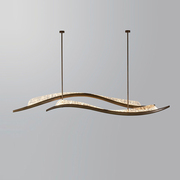 中山工厂全铜意式轻奢餐厅吊灯创意设计师极简个性吧台一字长条玻