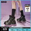 MIO米奥冬季短靴圆头松糕跟高帮鞋纯色户外运动风厚底休闲靴女