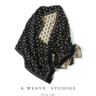 这气质爱极了~gao端精纺，100%纯山羊绒披肩，围巾两用针织大披风保暖