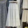 超仙设计感白色花边，a字半身裙森系气质，小个子蕾丝拼接蛋糕裙长裙