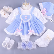 婴儿衣服女婴秋装公主洋气0-1岁幼儿包屁衣连体女宝宝满月服裙子