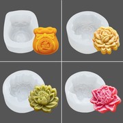 月饼硅胶模具牡丹花手工皂硅胶模具莲花玫瑰花冰淇淋硅胶模具