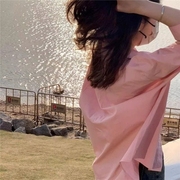 粉色衬衫外套女2024早春设计感小众防晒衬衣法式别致绝美上衣