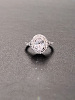 s925纯银镀白金豪镶满钻鸽子，蛋求婚戒指，1克拉进口高碳钻石戒指女