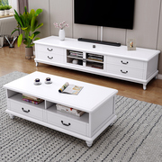 欧式实木电视柜茶几组合现代简约小户型客厅卧室美式家用电视机柜