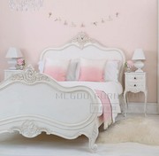 法式浪漫实木雕花床卧室1.8米双人床欧式白色婚床美式1.5米公主床