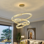 客厅水晶吊灯意式轻奢后现代简约设计师环形餐厅灯，led主卧室灯具