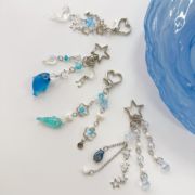 蓝色系列钥匙扣海洋风海豚贝壳星星配饰挂件创意，情侣闺蜜包包挂件