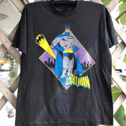 Batman蝙蝠侠卡通动漫oldschool美式重磅棉短袖男女情侣宽松T恤潮