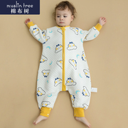 棉布树婴儿睡袋春秋薄款三层空气，棉睡衣秋冬宝宝分腿儿童四季通用