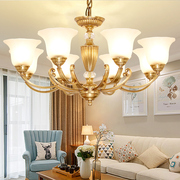 美式复古全铜吊灯轻奢大气客厅家用灯具欧式温馨卧室灯简约餐厅灯