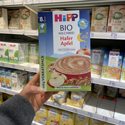 德国喜宝辅食hipp有机无糖苹果燕麦牛奶晚安米粉，8个月以上450g