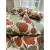 26X8in田园红色小碎花床上四件套全棉纯棉文艺1.5m米被套床单三