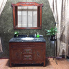 明清古典卫浴柜实木，新中式浴室柜橡木中国风落地式洗漱洗手台盆柜