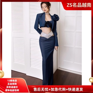 越南设计师MAEL FEMME 立体花朵外套上衣高腰半裙性感时尚套