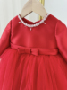 定制女宝生日一周岁公主裙女童长袖礼服过年主持人小红裙洋气秋冬