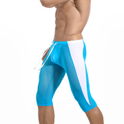 网纱透明气黑白灰蓝橙色性感潮，男士打底骑行跑步五分健身运动短裤