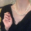 复古轻奢多层巴洛克珍珠项链锁骨链小众高级设计感颈链时尚配饰女