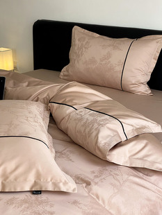 高级设计款100支澳棉全棉四件套，精致提花纯棉被套床单床上用品1.8