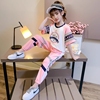 女童运动套装夏装2024韩版儿童洋气，时髦中大童短袖女孩夏季潮