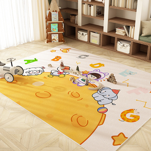 卡通儿童房地毯女孩卧室床边地垫免打理防水宝宝爬爬垫阅读区玩具