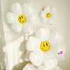 白色笑脸雏菊太阳花朵铝膜气球网红ins儿童生日派对装饰拍照道具