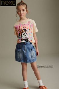 英国Next女大童亲子迪士尼米老鼠亮片T恤运动衫上衣331-145