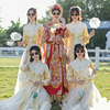 中式伴娘服女小个子婚礼服国风，秀禾旗袍秋冬季姐妹，团装伴娘裙