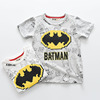 2023年夏季蝙蝠侠精美卡通印花时尚圆领纯棉短袖男童潮流T恤