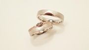 纯银戒指搭配黄金钻石情侣饰品对戒金银款原创设计结婚戒指对戒男