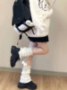 白色毛球袜套女日系秋冬jk腿套堆堆袜百搭护膝靴套学生保暖Lolita