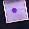 天然紫水晶转运珠吊坠18k金扣子，送925银镀金链子珠子13mm 左右