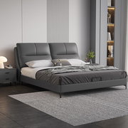 双虎真皮床现代简约1.8米m双人床意式极简轻奢软床婚床储物主卧室