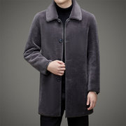 钱塘潮流上市常规款中年男士冬季厚款翻领简约商务夹克外套