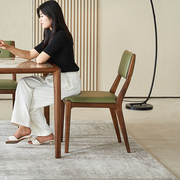 水墨兰亭北美黑胡桃实木餐椅北欧简约餐厅创意，椅子原木休闲靠背椅