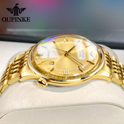 瑞士进口机芯超薄男士手表机械表高级感奢侈纯黄金色名表品牌十大