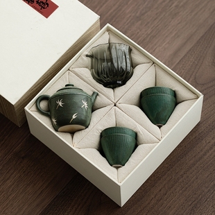 冸斋手绘功夫茶具套装中式高档陶瓷泡茶壶茶杯家用整套茶具礼盒装