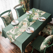 美式田园餐桌布茶几，桌布布艺棉麻小清新长方形现代简约桌旗椅垫