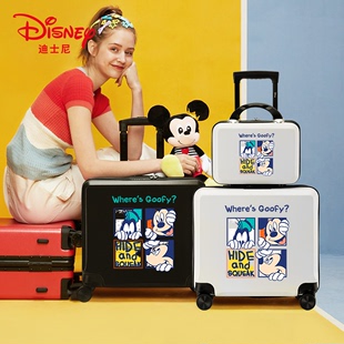 迪士尼儿童行李箱男孩可坐骑米奇旅行箱女可爱卡通宝宝学生拉杆箱
